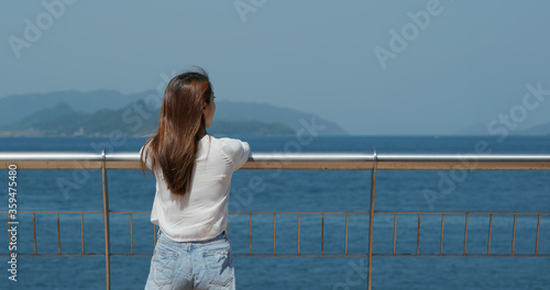 Photography Woman look at the city building