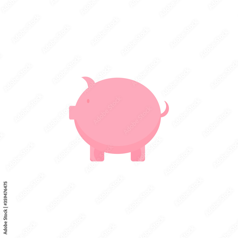 This is a pig on a white background. This is a pig on a white background.