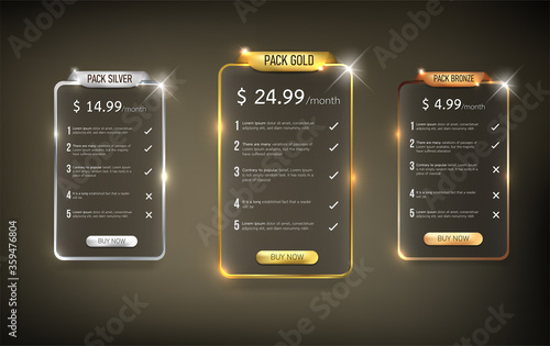 Button web price table pack6