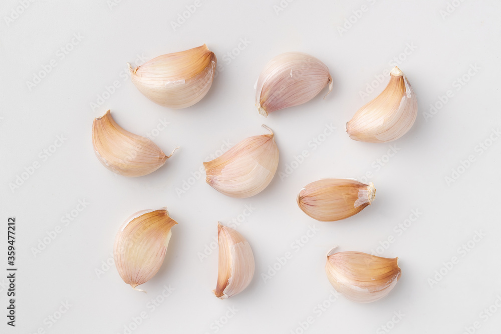 Garlic isolated on  white background.