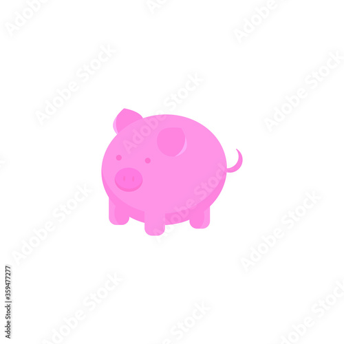 This is a pig isolated on a white background.