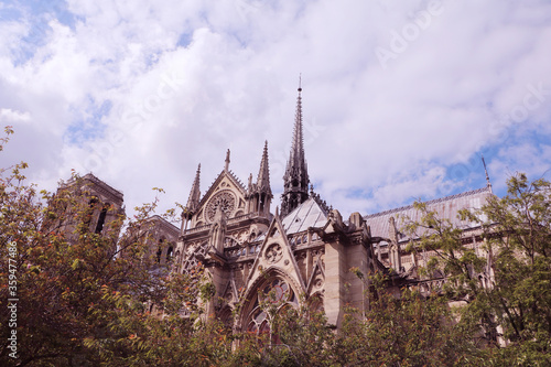 PARIS, FRANCE MARCH 10 2017 :Notre Dame de Paris cathedral, France. Gothic architecture in summer.