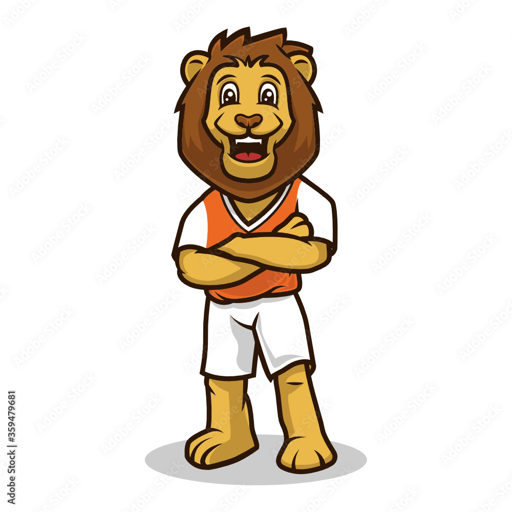 Lion smile cute mascot design illustration vector template Lion smile cute mascot design illustration vector template