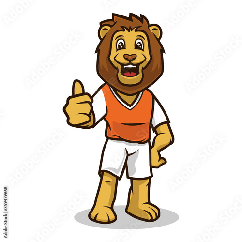 Lion smile cute mascot design illustration vector template