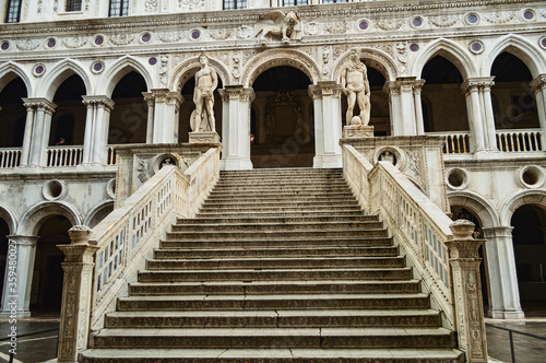 The front marble staircase of the Giants in the Doge's Palace.