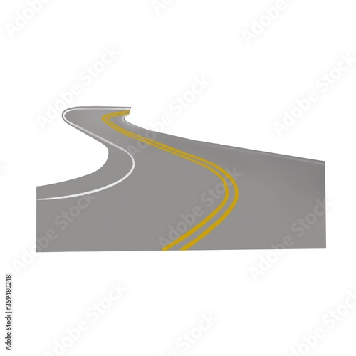 grey asphalt winding road with yellow lines