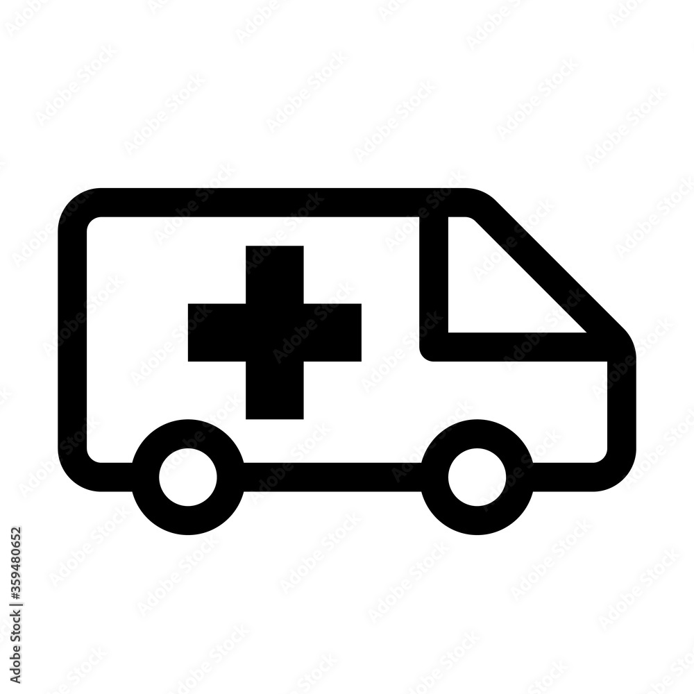 Ambulance line icon. Car with cross. Ambulance service Ambulance line icon. Car with cross. Ambulance service