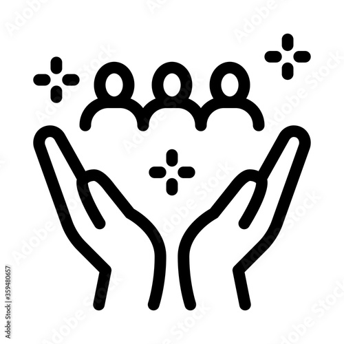 interracial idyllic icon vector. interracial idyllic sign. isolated contour symbol illustration