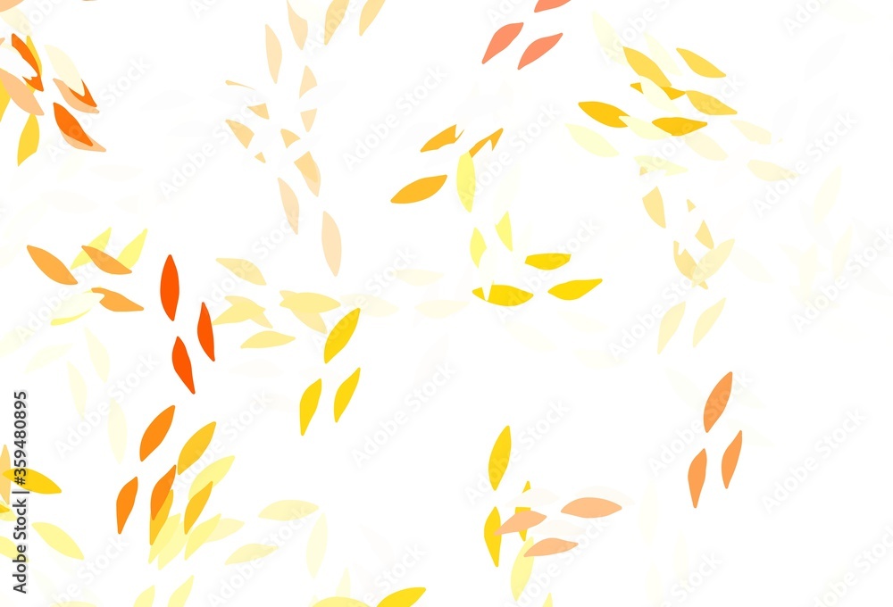 Light Orange vector doodle background with leaves.