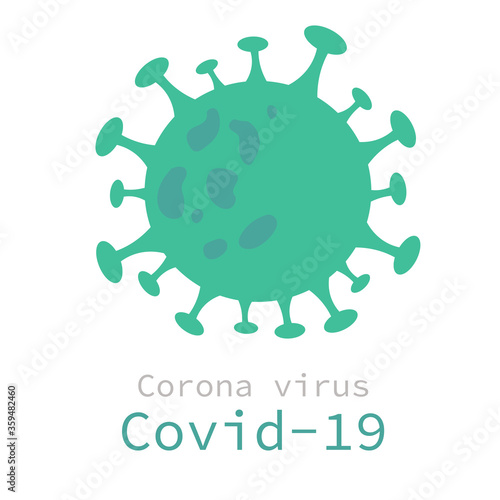 logo vector and front about coronavirus or covid-19 the green virus by microscofe 