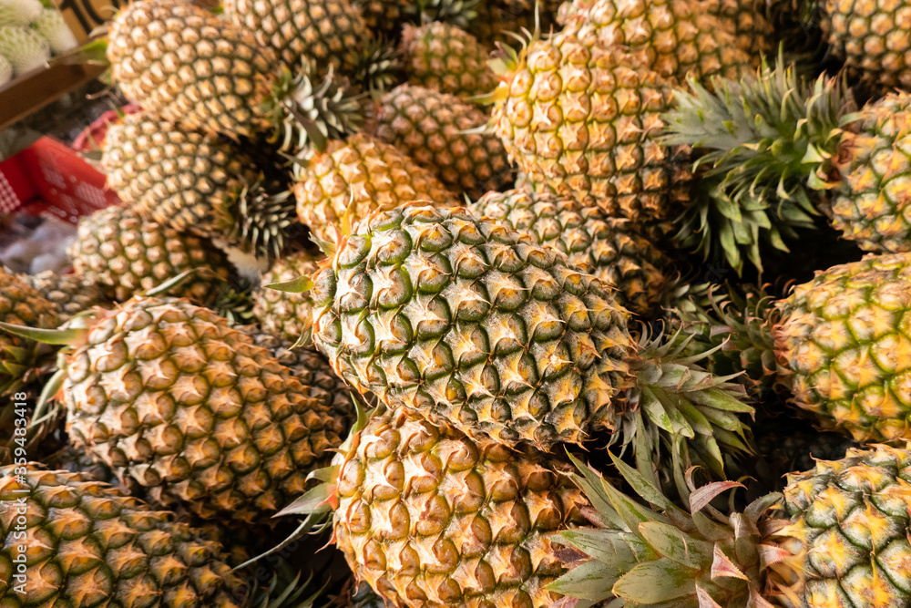 pineapple fruit at traditional marketplace pineapple fruit at traditional marketplace