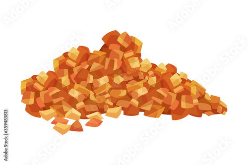 Pile of Brown Sugar Crystals as Sweetener for Tea and Coffee Vector Illustration