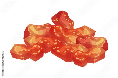 Caramelized Brown Sugar as Sweetener for Tea and Coffee Vector Illustration