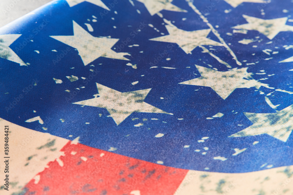 Fototapeta premium Independence day. American flag, copy space. Veterans day. National holiday. Memorial day. Greeting template for design