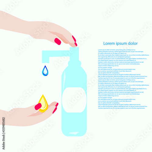woman wash hands to protect from COVID-19. Vector illustrarion