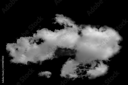 White clouds on black