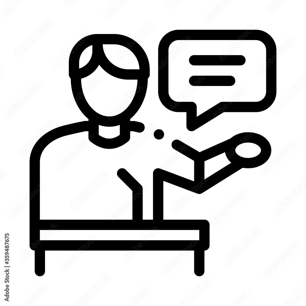 seminar speaker icon vector. seminar speaker sign. isolated contour symbol illustration seminar speaker icon vector. seminar speaker sign. isolated contour symbol illustration