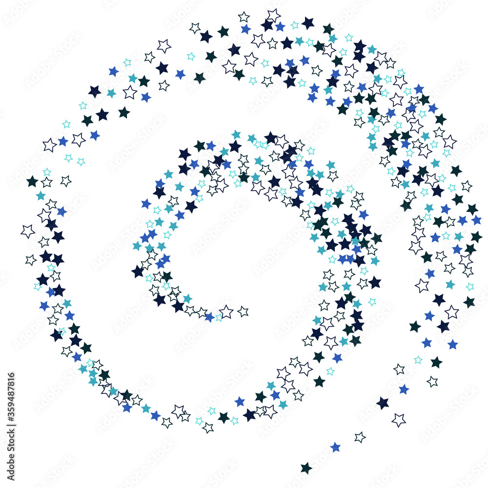 Confetti of shooting stars. Blue, shades of blue stars. Luxury holiday background. Abstract texture on a white background. Design element. Vector illustration, eps 10. Confetti of shooting stars. Blue, shades of blue stars. Luxury holiday background. Abstract texture on a white background. Design element. Vector illustration, eps 10.
