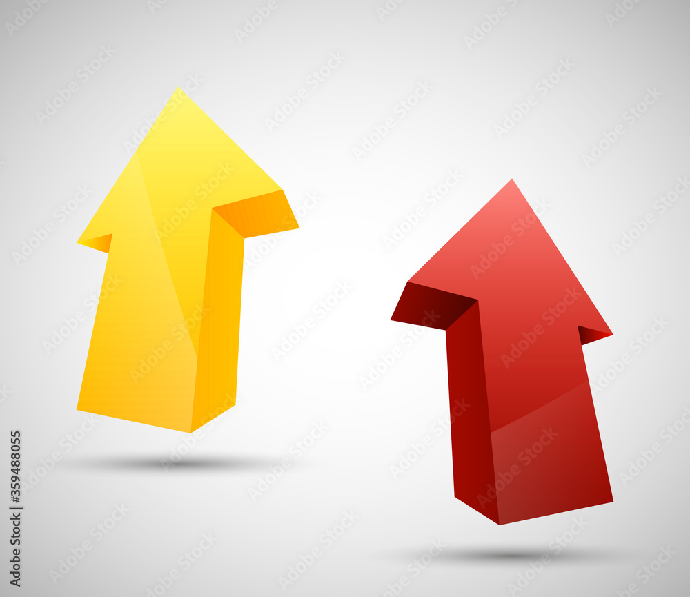 Arrow banners set. Direct shape. 3d Abstract Background. Business infographic presentation diagram. Section compare service. Up and down trend. Paper index. Exact pointer Arrow banners set. Direct shape. 3d Abstract Background. Business infographic presentation diagram. Section compare service. Up and down trend. Paper index. Exact pointer