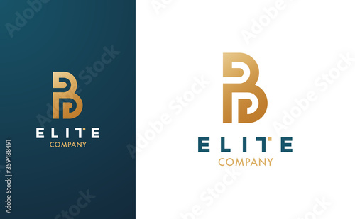 Premium Vector B Logo in two colour variations. Beautiful Logotype for luxury branding. Elegant and stylish design for your Elite company.