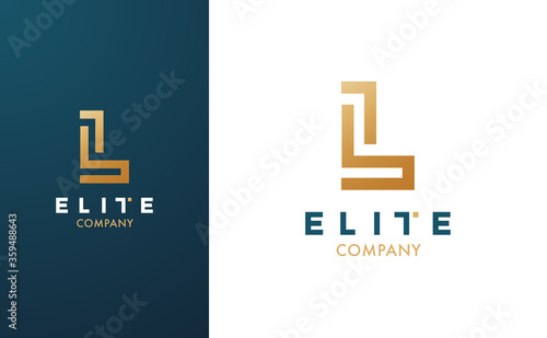 Premium Vector L Logo in two colour variations. Beautiful Logotype for luxury branding. Elegant and stylish design for your Elite company.