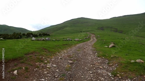 Wallpaper Mural Hiking on a mountain gravel trail (cloudy day) Torontodigital.ca