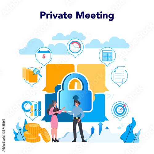 Lobbyist and lobby concept. Professional pr specialist influencing