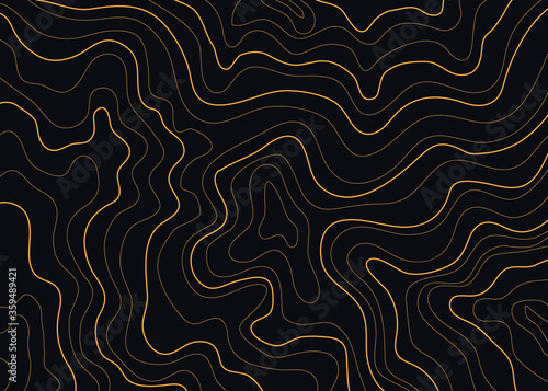 topographic map abstract height lines isolated on black background vector