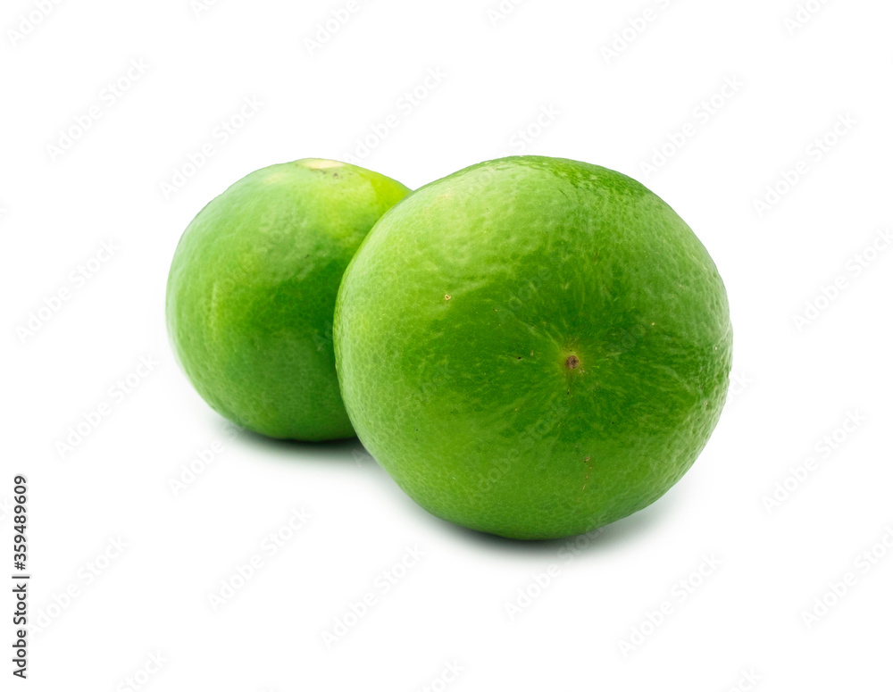 Lemon green isolated on white background with clipping path