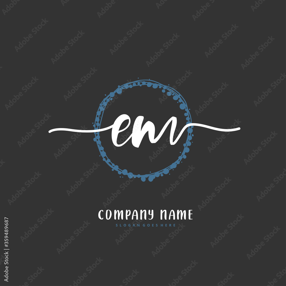 E M EM Initial handwriting and signature logo design with circle. Beautiful design handwritten logo for fashion, team, wedding, luxury logo. E M EM Initial handwriting and signature logo design with circle. Beautiful design handwritten logo for fashion, team, wedding, luxury logo.