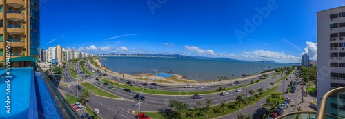 Panoramic picture of the coastal road of Florianopolis