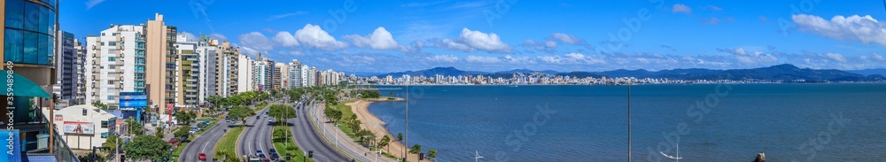 Panoramic picture of the coastal road of Florianopolis Panoramic picture of the coastal road of Florianopolis