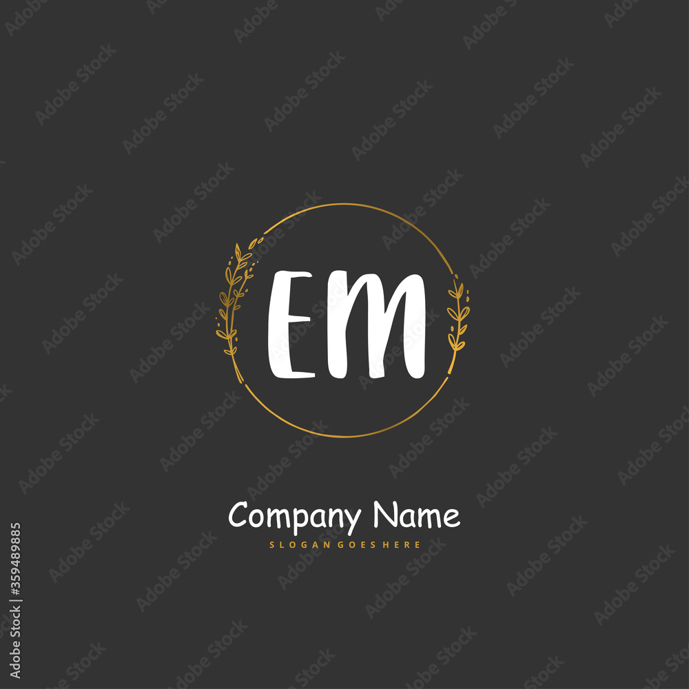 E M EM Initial handwriting and signature logo design with circle. Beautiful design handwritten logo for fashion, team, wedding, luxury logo. E M EM Initial handwriting and signature logo design with circle. Beautiful design handwritten logo for fashion, team, wedding, luxury logo.