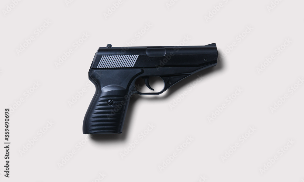 Black gun on a white background Black gun on a white background