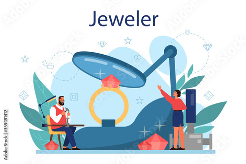 Jeweler concept illustration. Idea of creative people and profession.