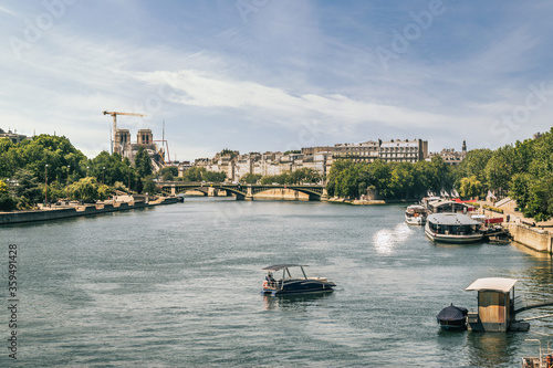 Seine River in Paris with Notre Dame