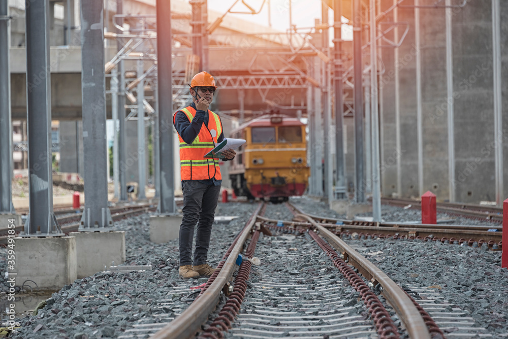 construction worker on the railway construction worker on the railway