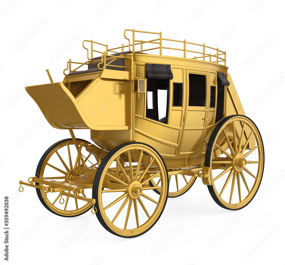 Vintage Golden Carriage Isolated