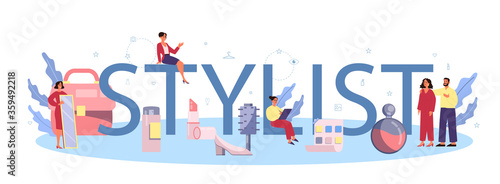 Fashion stylist typographic header concept. Modern, creative job