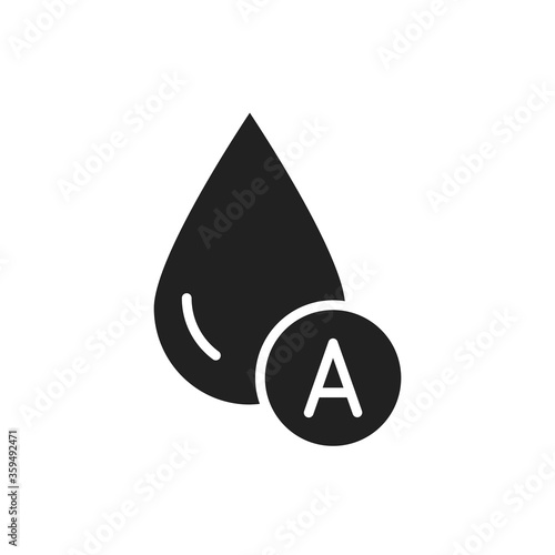 A blood group black glyph icon. Donorship concept. Pictogram for web, mobile app, promo. UI UX design element.