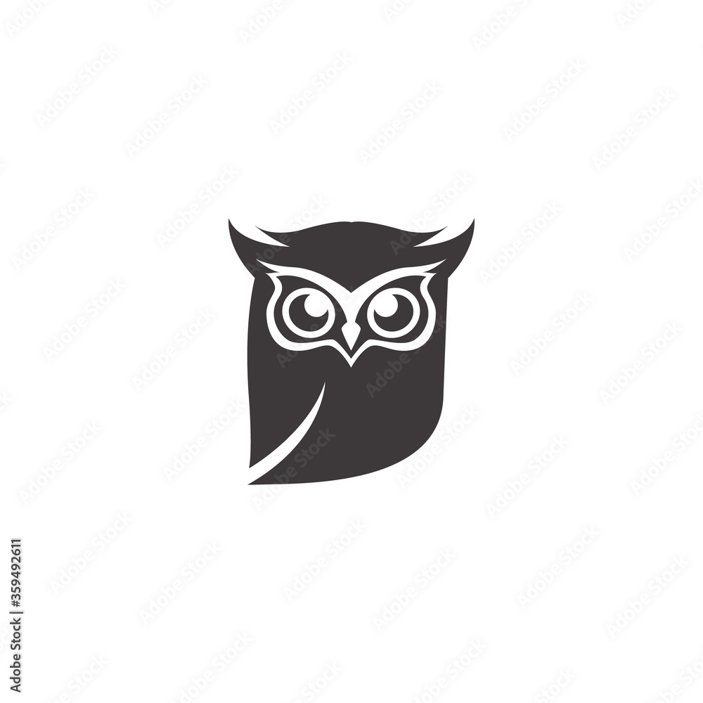 Fototapeta premium cute silhouette vector black owl
