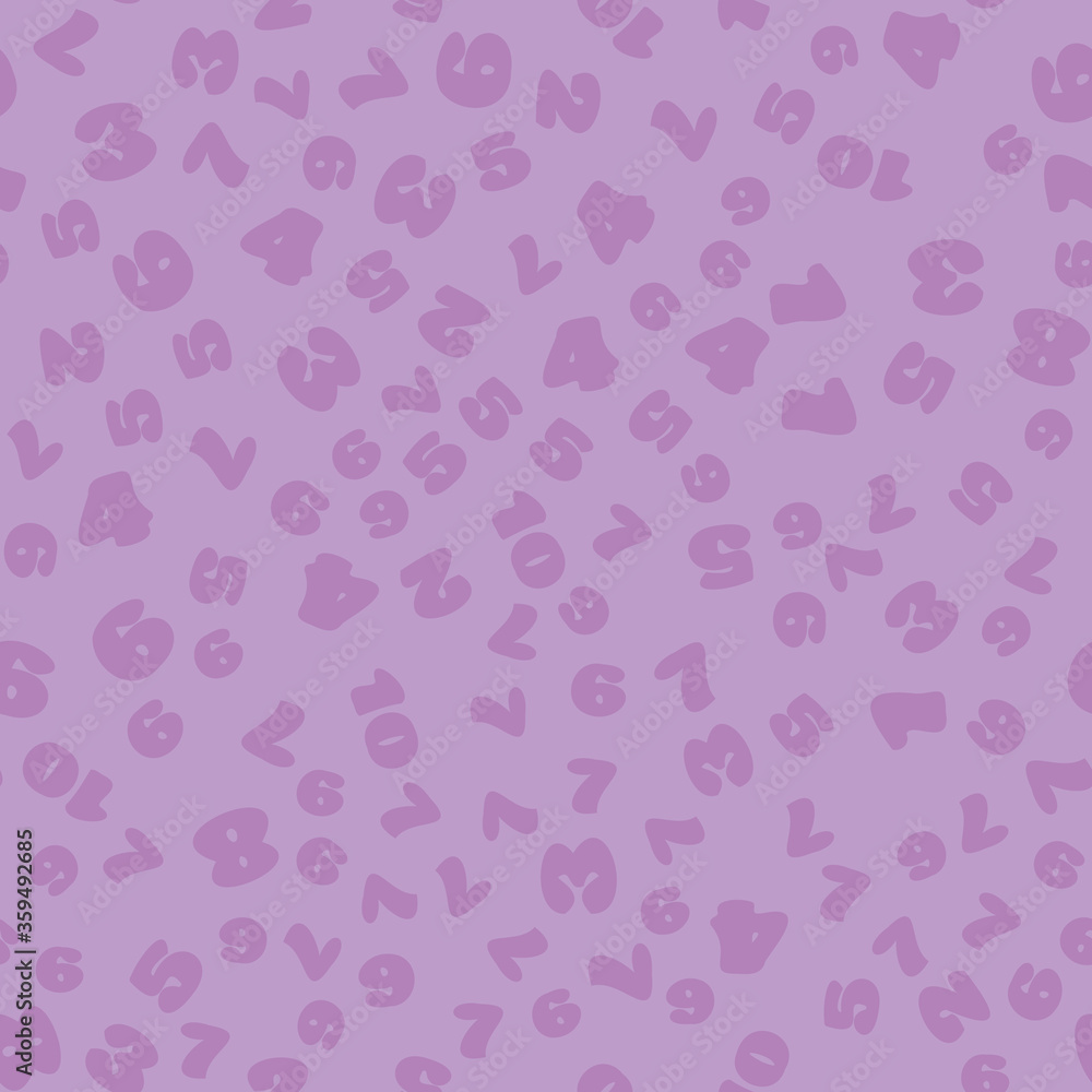 Seamless pattern of numbers. The numbers one, two, three, four, five, six, seven, eight, nine, ten in the pattern. Colorful and beautiful pattern pastel tones. Vector image. Seamless pattern of numbers. The numbers one, two, three, four, five, six, seven, eight, nine, ten in the pattern. Colorful and beautiful pattern pastel tones. Vector image.