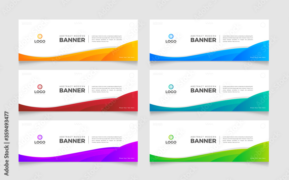 Banner set template design in yellow, orange, white color. Suitable for advertising and promotion in social media post, blog, web, cover, header. Vector Illustration