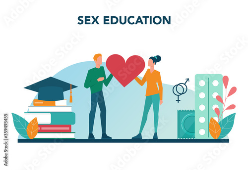 Sexual education concept. Sexual health lesson for young people.