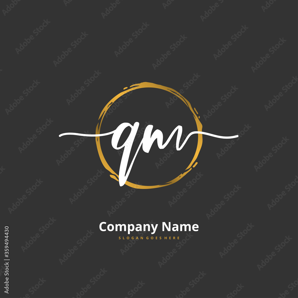 Q M QM Initial handwriting and signature logo design with circle. Beautiful design handwritten logo for fashion, team, wedding, luxury logo. Q M QM Initial handwriting and signature logo design with circle. Beautiful design handwritten logo for fashion, team, wedding, luxury logo.