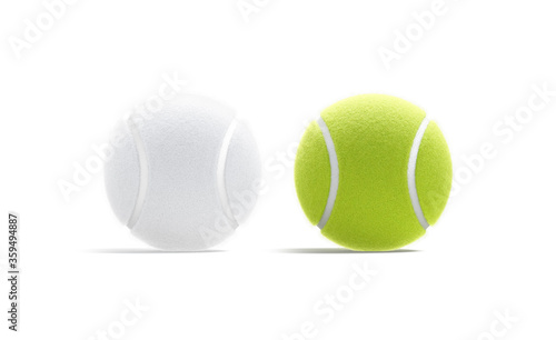 Canvas Print Blank green and white tennis ball mock up, front view