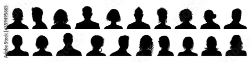 Foto Set man and woman head icon silhouette