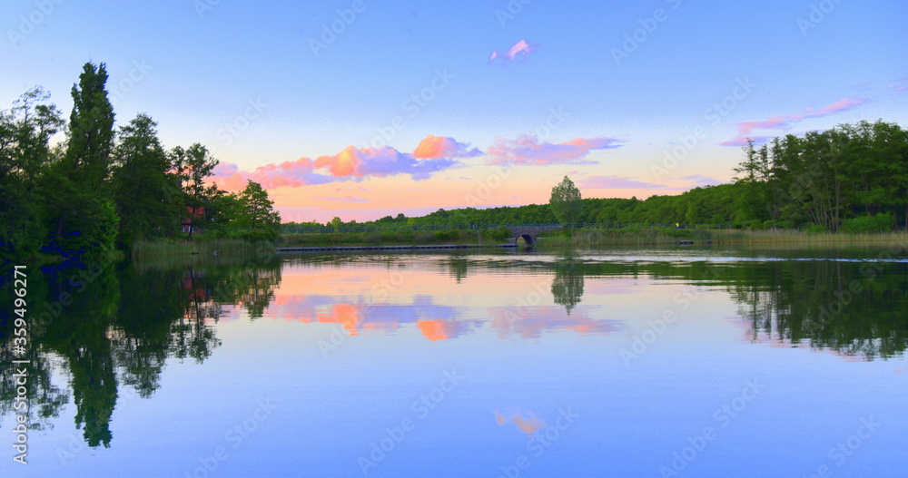 Sonnenuntergang an der Feldberger Seenlandschaft