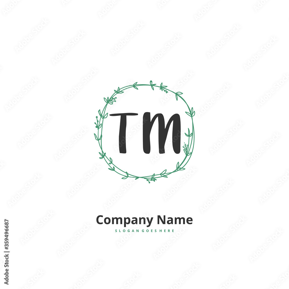 T M TM Initial handwriting and signature logo design with circle. Beautiful design handwritten logo for fashion, team, wedding, luxury logo. T M TM Initial handwriting and signature logo design with circle. Beautiful design handwritten logo for fashion, team, wedding, luxury logo.