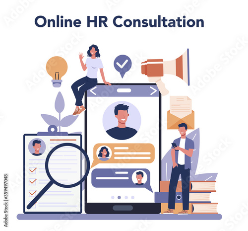 Human resources online service or platform. Idea of recruitment